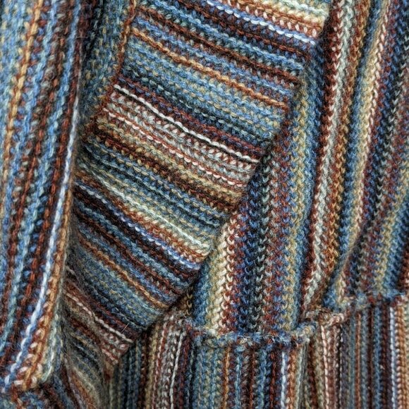 ZARA Rainbow knit open front Wool blend bell sleeves cardigan Medium - Picture 5 of 10